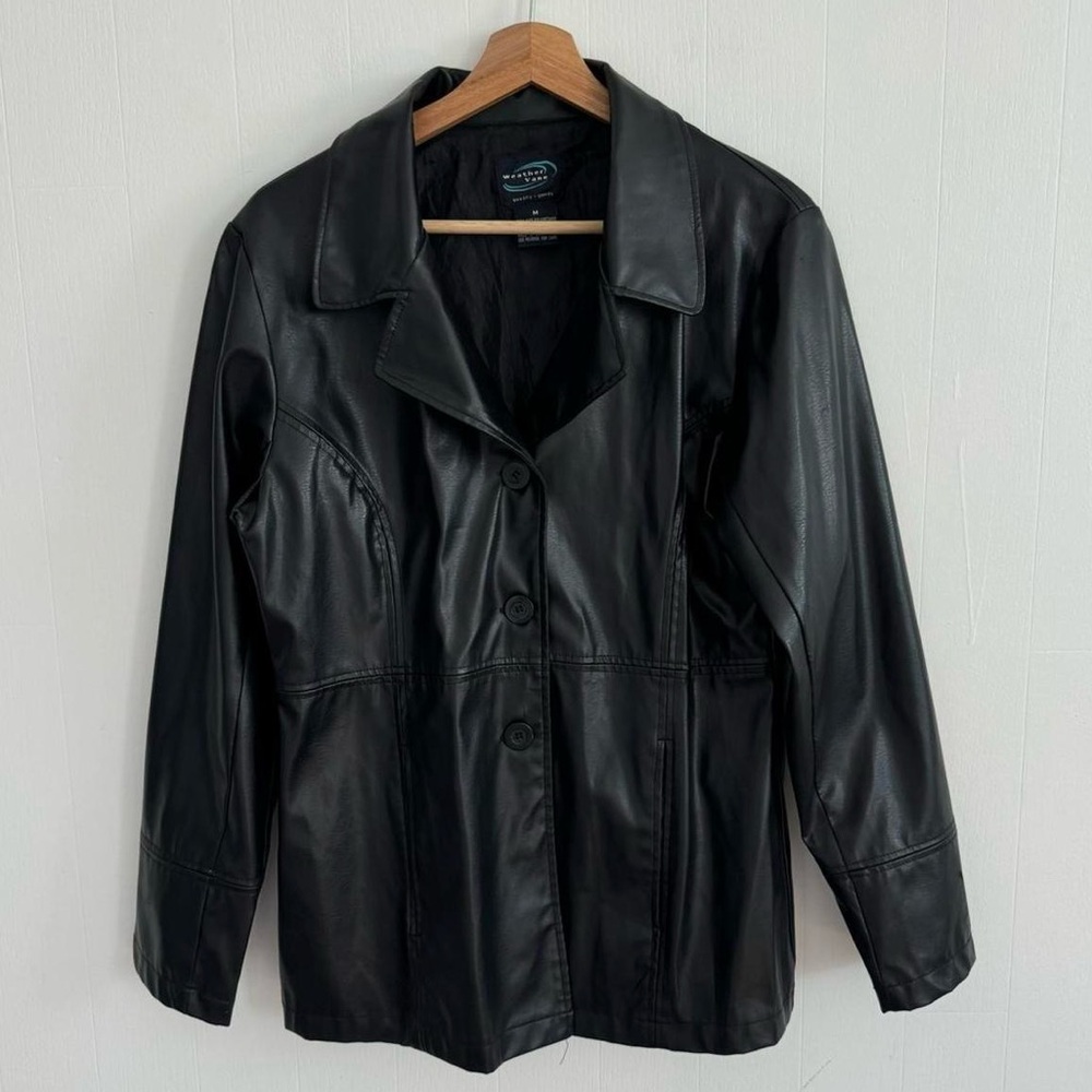 Weathervane faux leather jacket